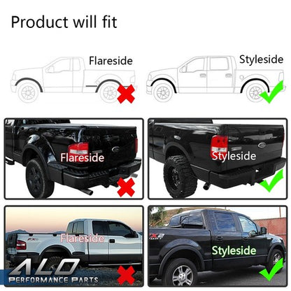 Solid Spare 4pcs Fit For 2004-2008 Ford F150 Factory Style Fender Flares Wheel Protector