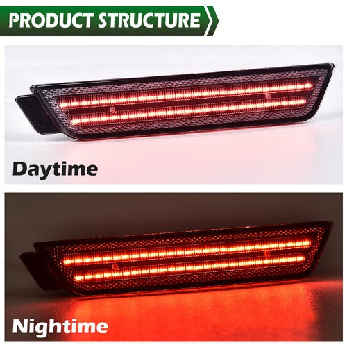 Solid Spare Fit For 2010-2015 Chevy Camaro Smoke Lens Rear LED Side Marker Lights Left+Right