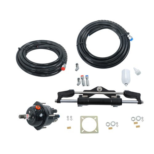 Solid Spare 350HP Hydraulic Outboard Steering System Helm Pump Cylinder Tubing Kit 26ft