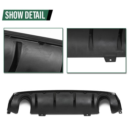 Solid Spare Fit For 2016-2021 Honda Civic Rear Bumper Lip Diffuser Splitter Spoiler Black