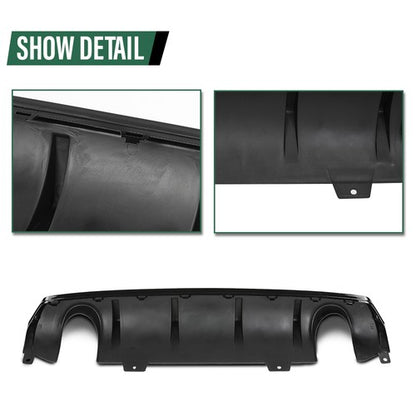 Solid Spare Fit For 2016-2021 Honda Civic Rear Bumper Lip Diffuser Splitter Spoiler Black
