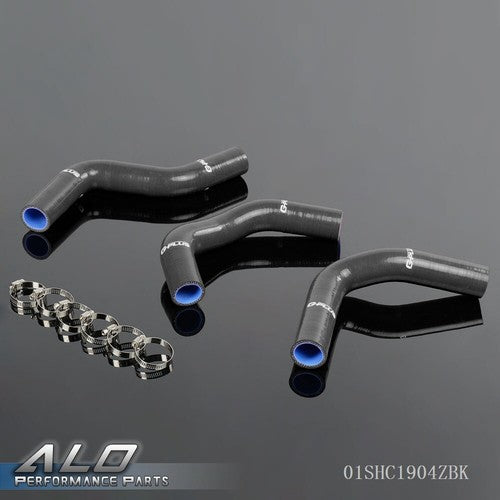 Solid Spare Silicone Radiator Hose+Clamps Kit Fit For 89-00 Suzuki Swift 1.3 G13 GTI Black