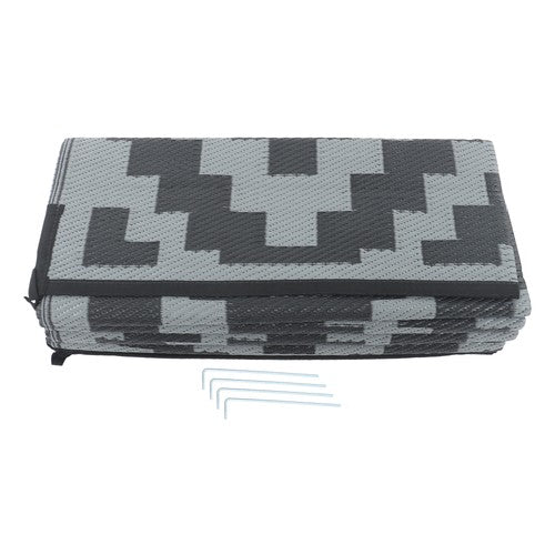 Solid Spare Waterproof Outdoor Rug Outdoor Plastic Straw Rug 9x12FT Black Gray Camping