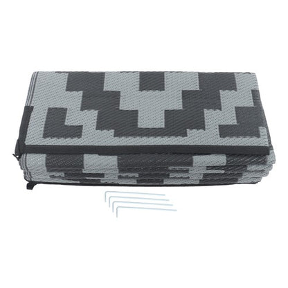 Solid Spare Waterproof Outdoor Rug Outdoor Plastic Straw Rug 9x12FT Black Gray Camping