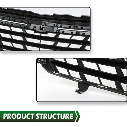 Solid Spare Front Bumper Upper Grille Grill Black Chrome Fit For 2022-2023 Chevrolet Equinox