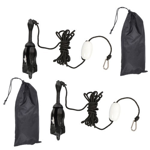 Solid Spare 2-Pack Folding Anchor Set 3.2kg Black For Grapnel Boat Marine Kayak