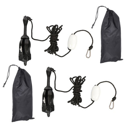 Solid Spare 2-Pack Folding Anchor Set 3.2kg Black For Grapnel Boat Marine Kayak