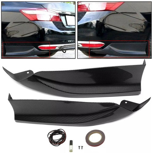 Solid Spare For 2016-2017 Accord Sedan 4DR CARBON Style Rear Bumper Lip Splitter Spoiler