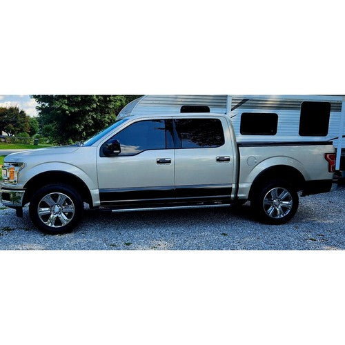 Solid Spare For Ford Ford F150 15-20 F250 F350 Crew Cab 17-22 Door Handle Cover Glossy Black