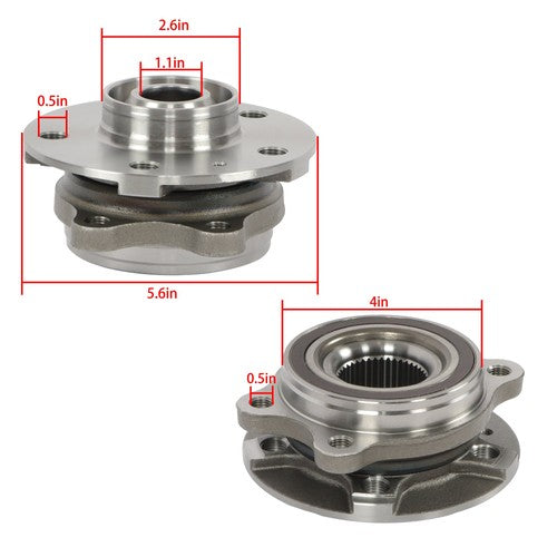 Solid Spare 4pcs Front/Rear Wheel Hub Bearing Assembly For Audi A4 A5 A6 Q5 S4 S5 All Models