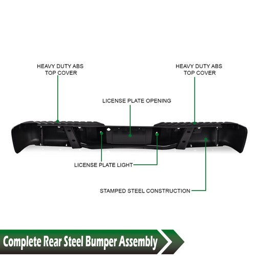 Solid Spare Black Fit For 2009-2014 Ford F-150 Pickup Rear Step Bumper Assembly FO1103160