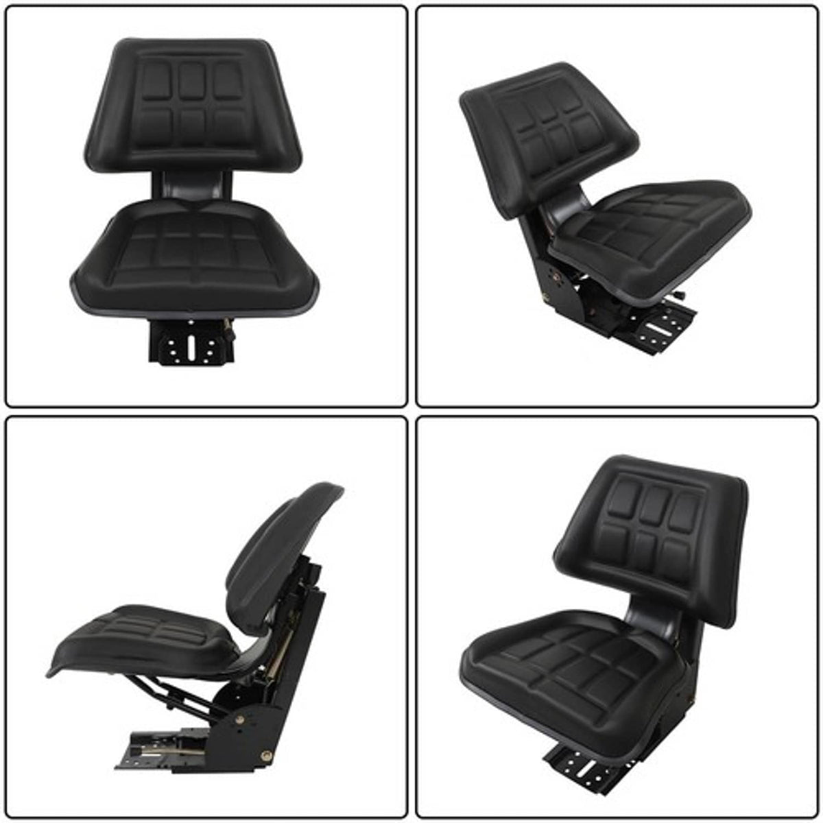 Solid Spare PVC Black Fullback Tractor Suspension Seat Fits For Ford & New Holland