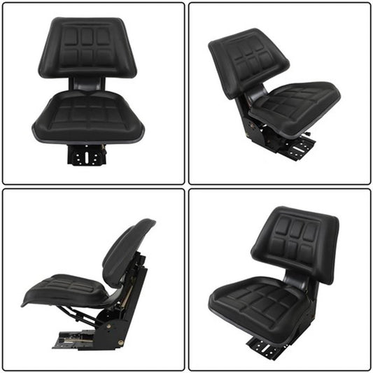Solid Spare PVC Black Fullback Tractor Suspension Seat Fits For Ford & New Holland