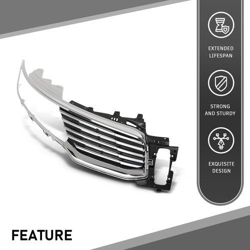 Solid Spare Front Upper Grille Insert Chrome Right Fit For 2016-2018 Lincoln MKX FO1200597