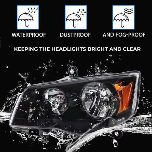 Solid Spare Headlights For 11-19 Dodge Grand Caravan 08-16 Chrysler Town&Country Left Driver