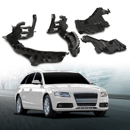 Solid Spare Fit For AUDI A4 B8 08-12 S4 Headlight Mount Bracket Support + Base Plate Kit