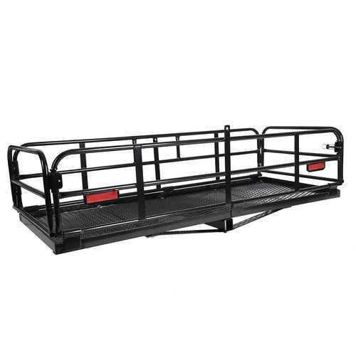 Solid Spare Folding Trailer Hitch Cargo Carrier Basket Luggage Rack w/ 2" Receiver 500 LBS