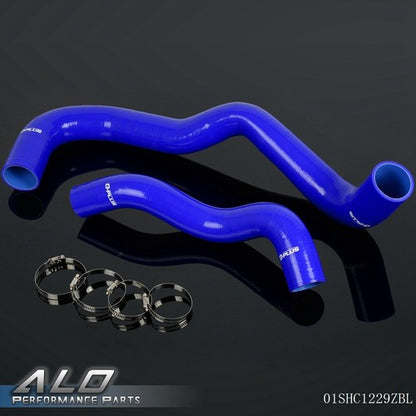 Solid Spare Fit For 03-04 F250/F350/F450/F550 6.0L Silicone Radiator Hose+Clamps Kit Blue