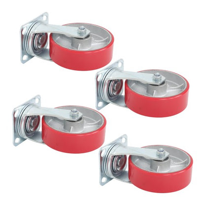 Solid Spare 4 Pack 6" × 2" Heavy Duty Swivel Caster Wheels 4800Lbs Industrial Polyurethane