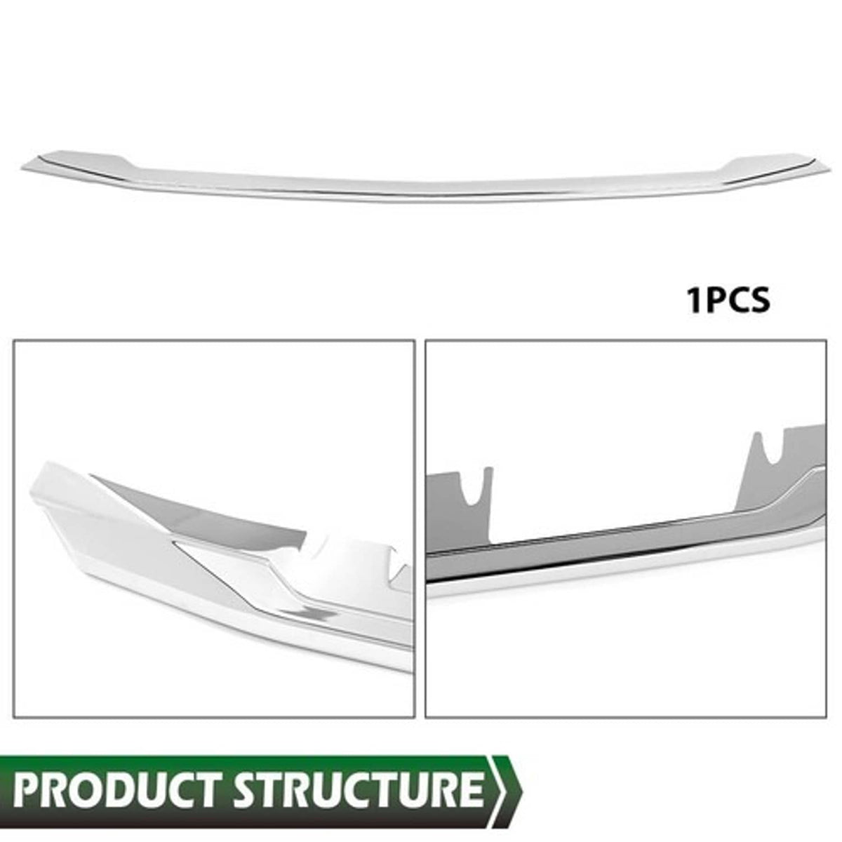 Solid Spare Grille Overlay Grill Cover Chrome Fit For 2016-2018 Chevy Silverado 1500 LT Z71
