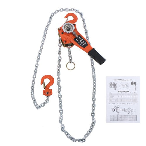Solid Spare Lever Chain Hoist 1650Lbs Capacity 10Feet G80 Chain for Warehouse Machinery