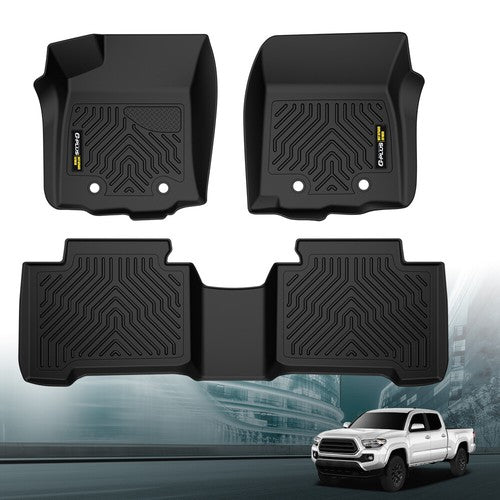 Solid Spare Fit For 2018-2023 Toyota Tacoma Double Cab All Weather TPE Floor Mats Liners