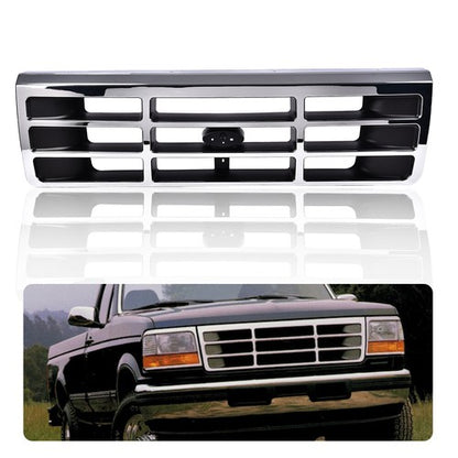 Solid Spare Front Bumper Grille Grill Fit For 1992-1996 Ford Bronco F150 F250 F350 Pickup