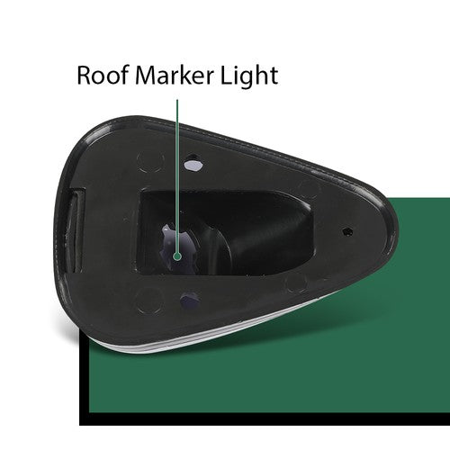 Solid Spare Black Smoked Cab Roof Marker Running Lamps w/ White LED Lights For Truck SUV RV
