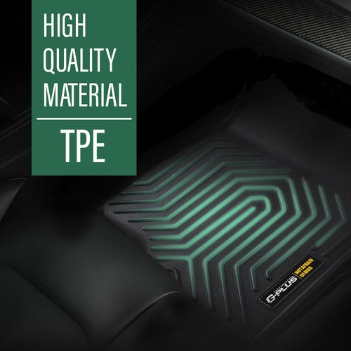 Solid Spare Fit For 19-25 Chevrolet Silverado/Sierra 1500 Double Cab TPE Floor Mats Liners