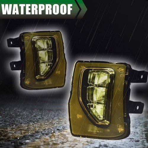 Solid Spare Bumper Lamps+Switch Yellow Fit For 16-18 Chevy Silverado 1500 LED Fog Lights