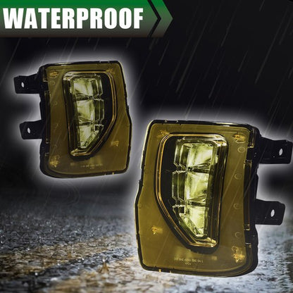 Solid Spare Bumper Lamps+Switch Yellow Fit For 16-18 Chevy Silverado 1500 LED Fog Lights