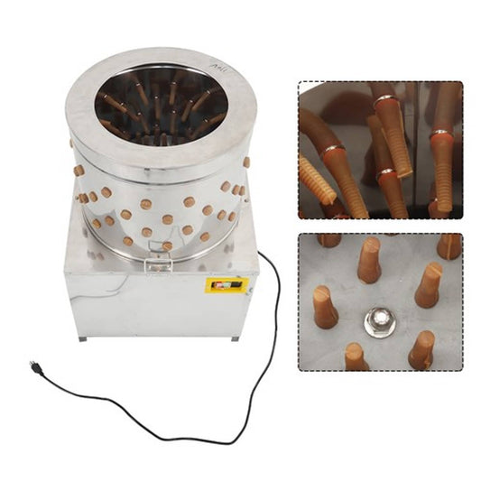 Solid Spare Chicken Plucker Machine 110V/60HZ Poultry De-Feather Stainless Steel Drum 1500W