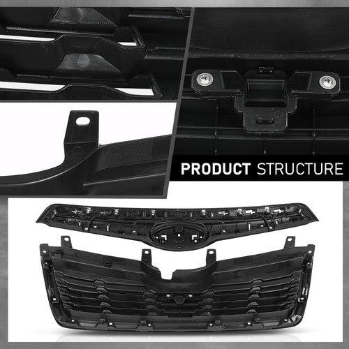 Solid Spare Fit For 2019-2021 Subaru Forester Front Bumper Upper Grille Honeycomb Grill