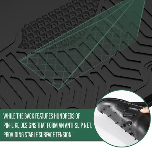 Solid Spare All Weather TPE Floor Mats Liners Fit For 18-25 Freightliner Cascadia 116 126