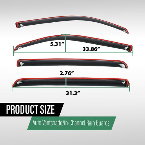 Solid Spare Fit For 2019-2025 Ram 1500 Crew Cab Rain Guards Window Visors Vent Shade