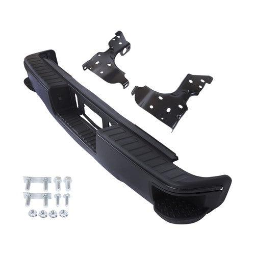 Solid Spare Suitable For Chevy Silverado 1500 2014-2018 Rear Bumper Face Bar Black Durable