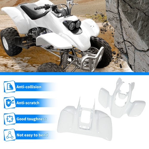 Solid Spare For Honda TRX 400EX TRX400EX 2005-2007 White Front+Rear Fender Kit ABS #117391
