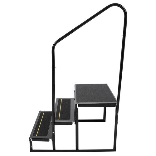 Solid Spare 660lbs Anti-Slip 3 Step Stair W/ Handrail For RV Camper Hot Tub Portable