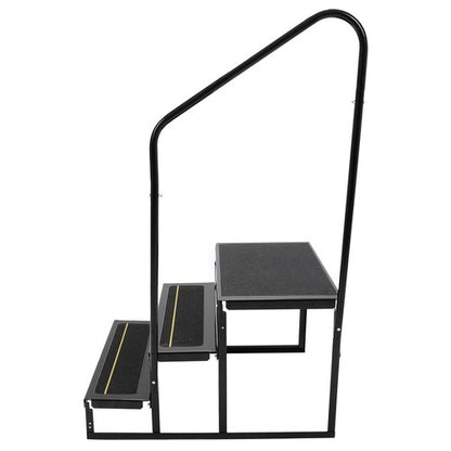Solid Spare 660lbs Anti-Slip 3 Step Stair W/ Handrail For RV Camper Hot Tub Portable