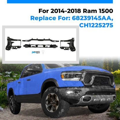 Solid Spare For 2014-2018 Ram 1500 Pickup Front Radiator Support W/LH & RH Headlight Bracket