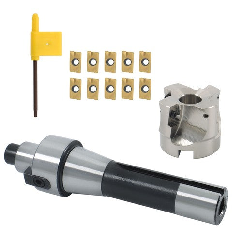 Solid Spare R8 FMB22 Arbor 400R 50MM Face End Mill Shell Cutter 10Pc APMT1604 Carbide Insert