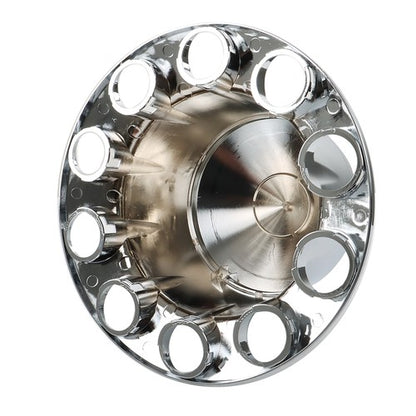 Solid Spare Chrome Hub Cover Kit 33mm Front Rear for Semi Truck Wheel Axle Covers Spiked