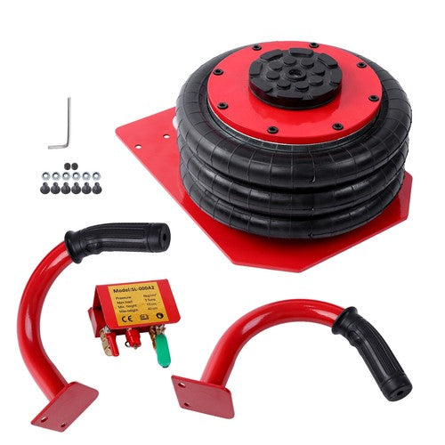Solid Spare Red Triple Bag Air Jack 3 Ton/6600 lb Pneumatic Jack for Car SUV Lifting