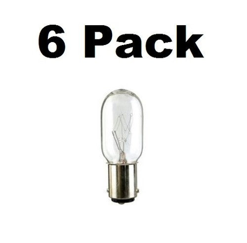 Solid Spare (6 Pack) 15T7C 15 Watt E12 Candelabra Base Exit Sign Appliance Clear Light Bulb