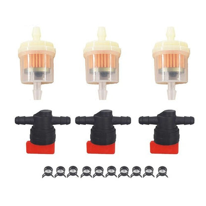Solid Spare 3Kit 1/4" Fuel Gas Filter Shut Cut Off Valve 494768 698183 697947 In Line