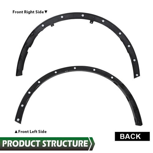 Solid Spare Fit For 18-21 Toyota C-HR Front Driver and Passenger Side Fender Trim Set