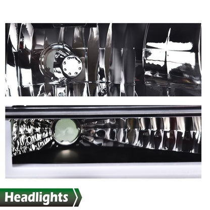 Solid Spare LED DRL Headlights Bumper Lamps Chrome Fit For 92-96 Ford F150 F250 F350 Bronco