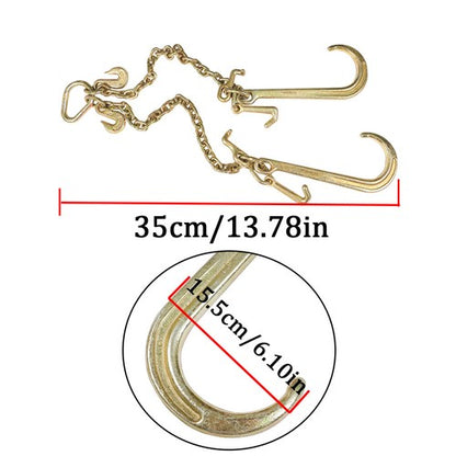 Solid Spare US 0900134 V Type Tow Chain J Hook 3/8 x 2´ Grab Hook Tractor Car Wrecker Truck