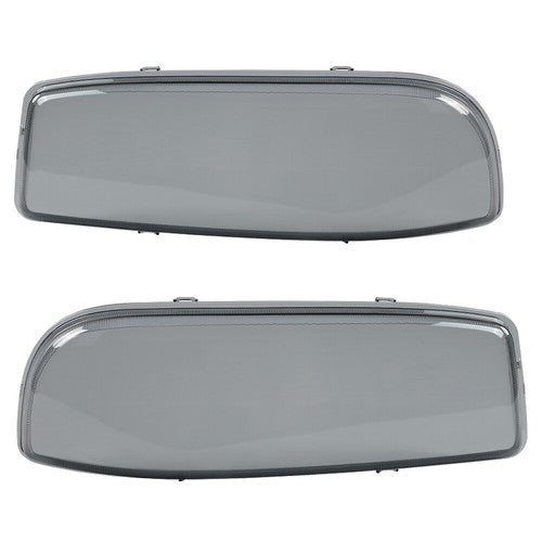 Solid Spare Fit For 1999-2007 GMC Sierra/Yukon Left+Right Headlight Replacement Lens Smoke