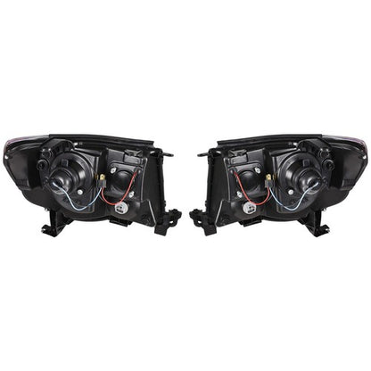 Solid Spare Pair Headlights Front Grille Chrome Shell W/Black Insert For 05-11 Toyota Tacoma